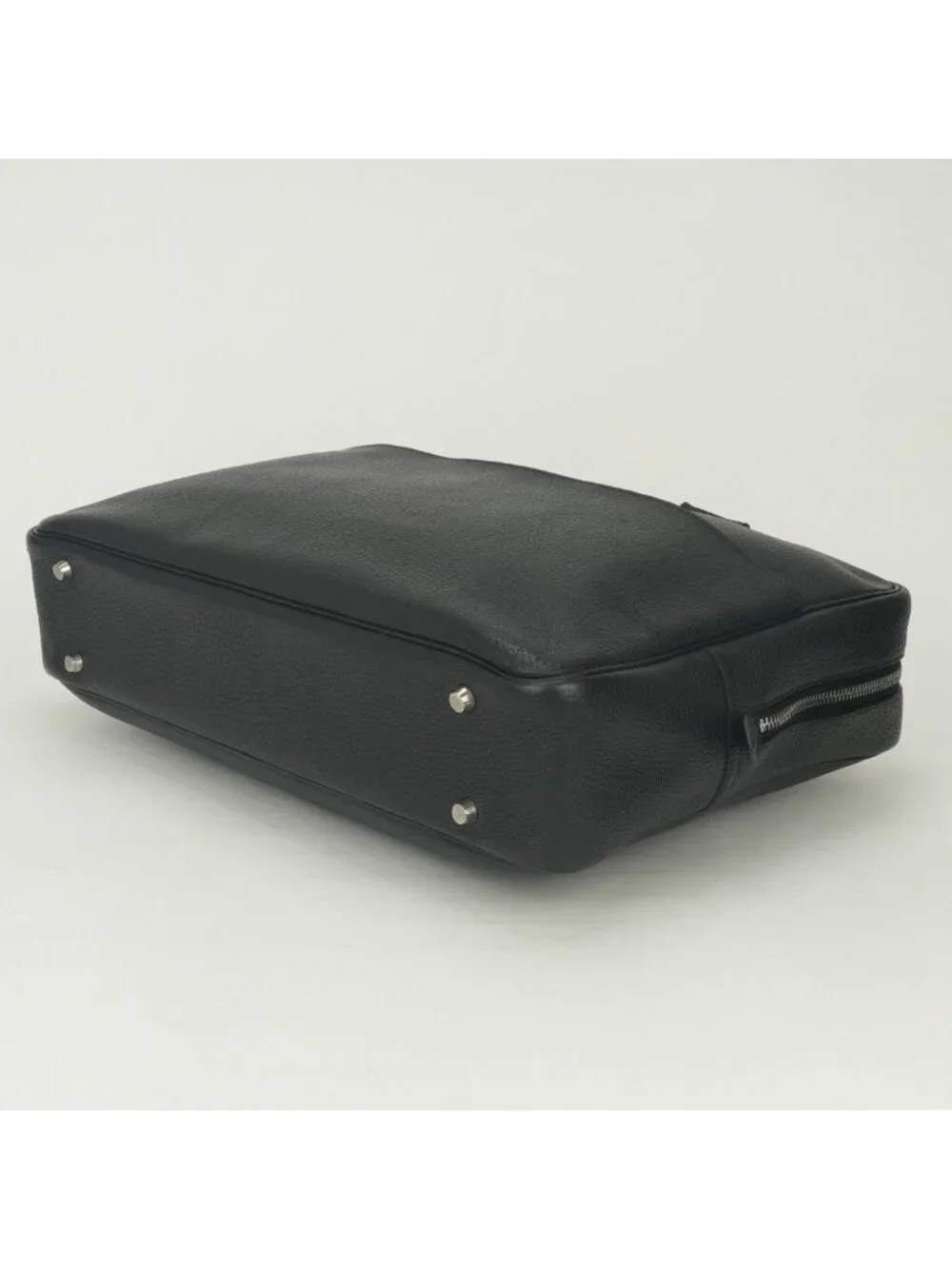 Hermes Plume Doc 38 Business Briefcase Fjord Noir Black Silver